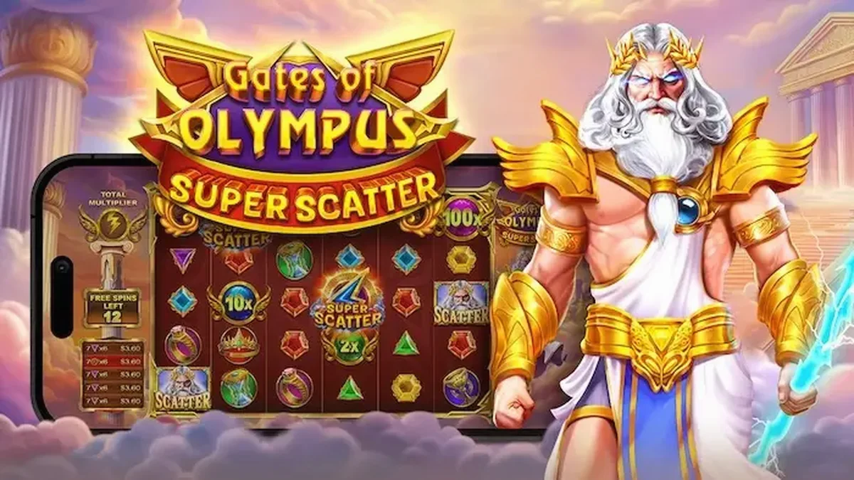 Tampilan visual permainan slot Huff N’ Puff CollectR dengan karakter babi dan serigala